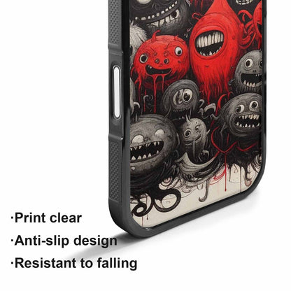 iPhone 17 Case — Black &amp; Red Ink Cartoon Cute, Original Design Phone Case