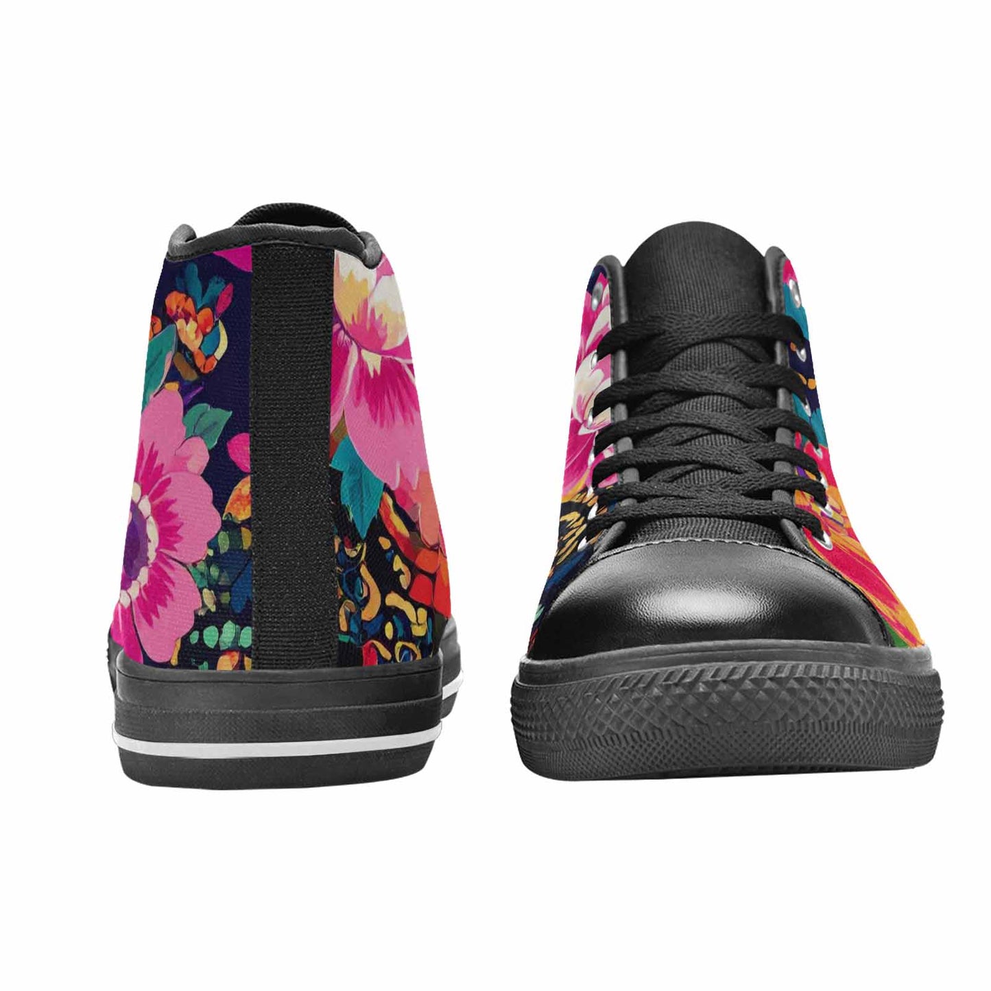 MEN'S Floral Snake Print High Top Canvas Dreamcore Sneakers