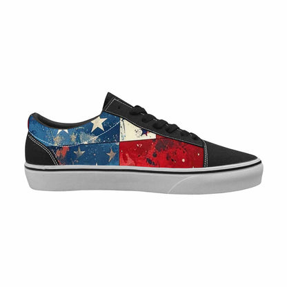 WOMEN'S American Flag Stars Canvas Lace-Up Surreal Custom Sneakers