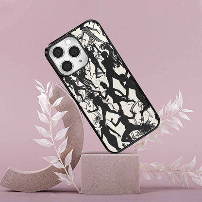iPhone 15 Pro Max Case — Bold Dancing Figure Line Art Pattern, Customized Protective Case