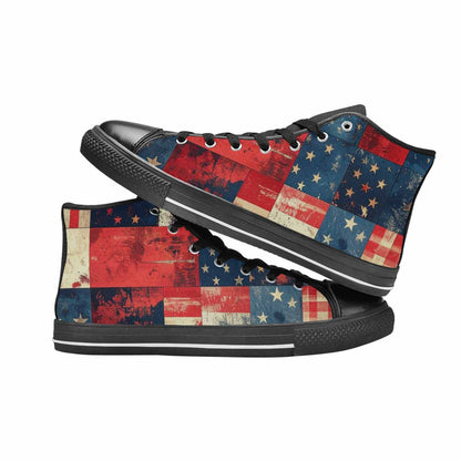 MEN'S American Flag Stars High Top Canvas Dreamcore Custom Sneakers