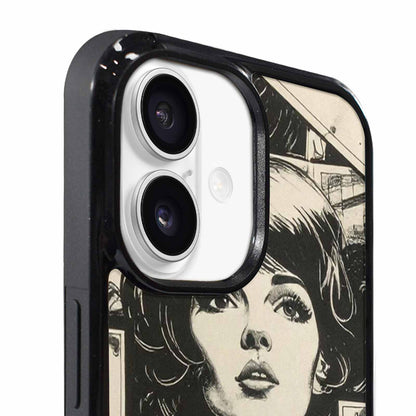 iPhone 17 Case — Black And White Solid Retro Vintage, Personalized Phone Case
