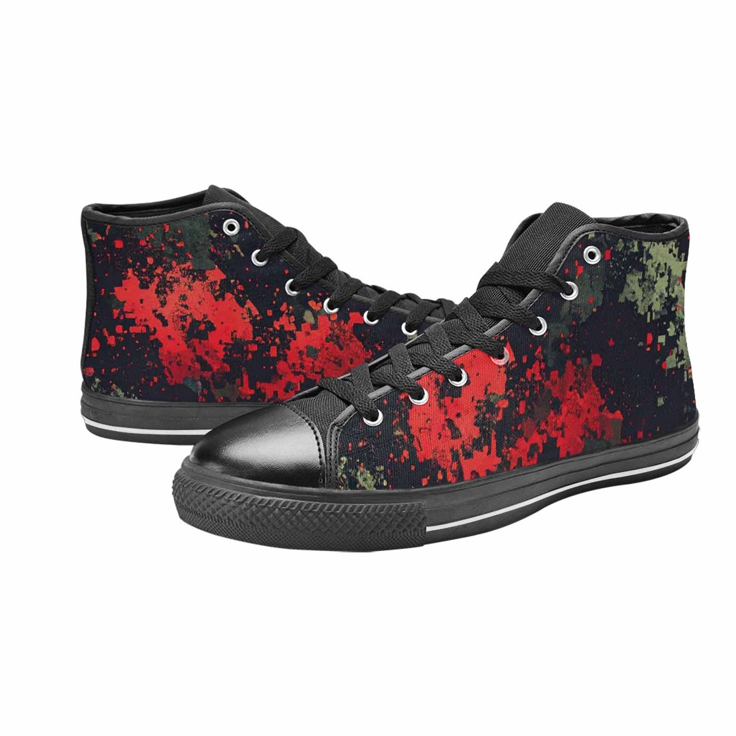 WOMEN'S Military Camouflage Blotch High Top Canvas Cottagecore Custom Shoes