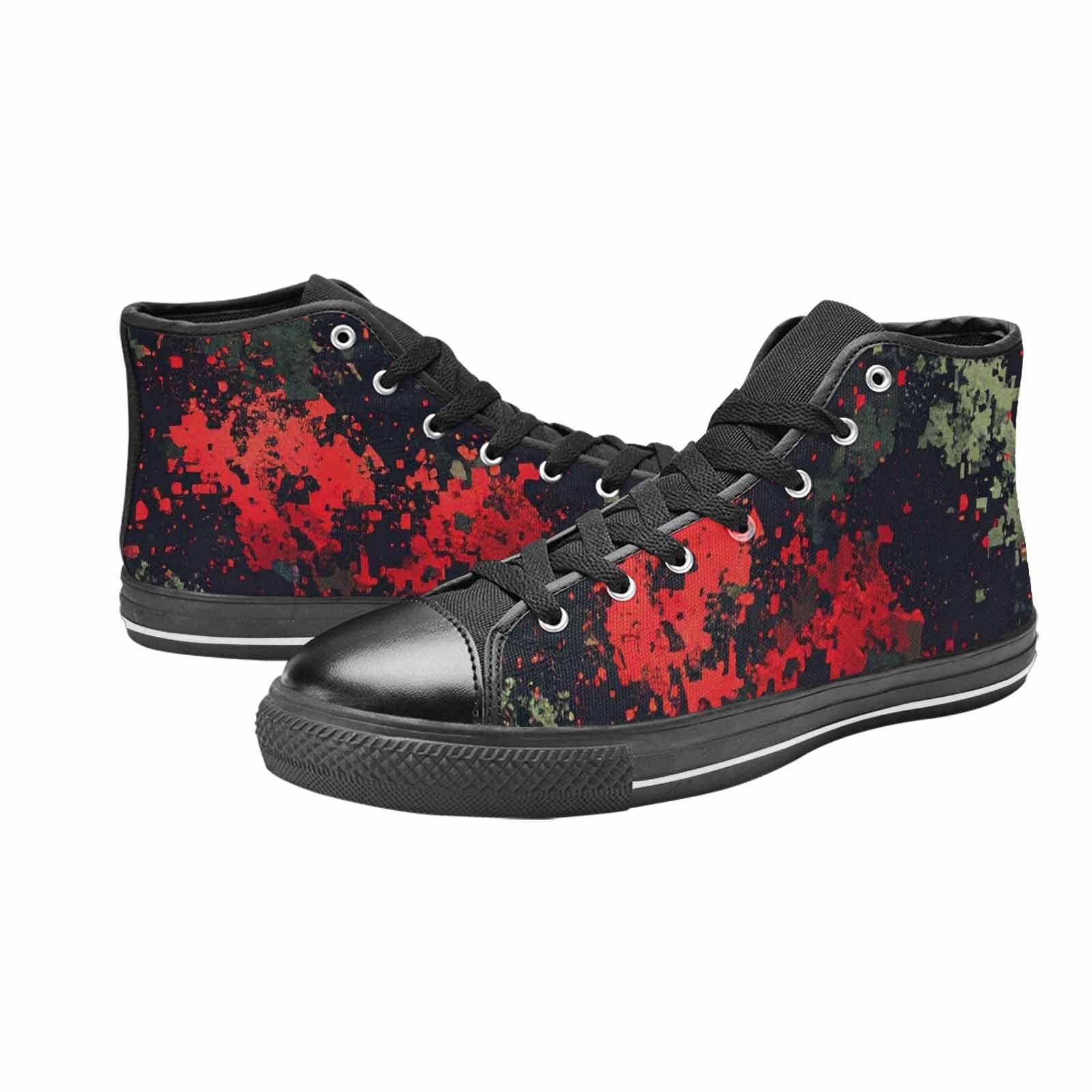 WOMEN'S Military Camouflage Blotch High Top Canvas Cottagecore Custom Shoes