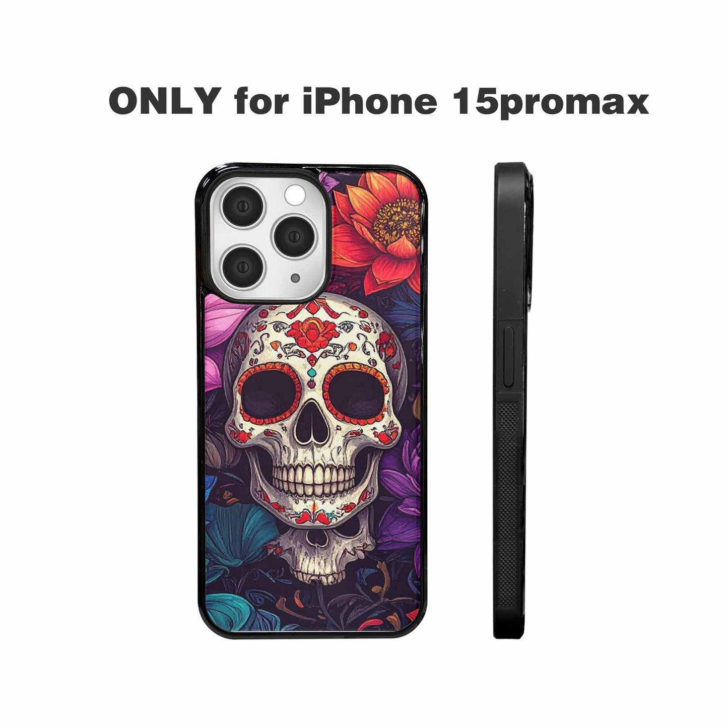 iPhone 15 Pro Max Case — Lotus Skulls, Custom Phone Case