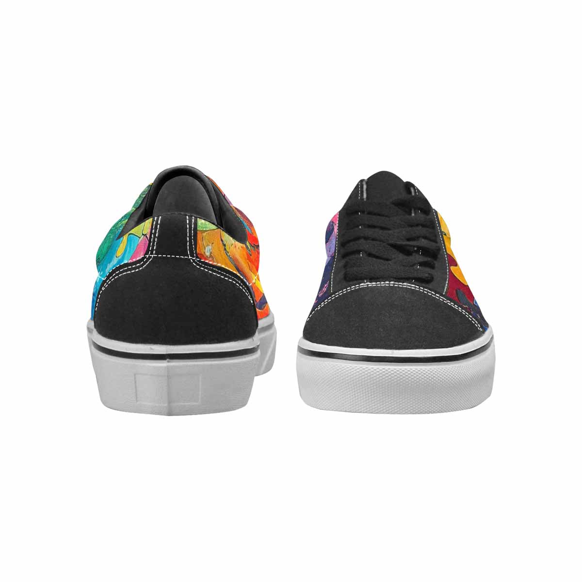 WOMEN'S Autism Puzzle Pieces Lace-Up Canvas Wallpaper Art Custom Sneakers