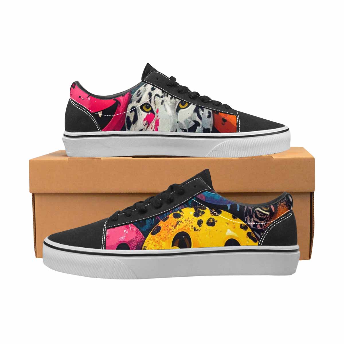WOMEN'S Smiley Faces Lace-Up Canvas Dreamlike Custom Shoes