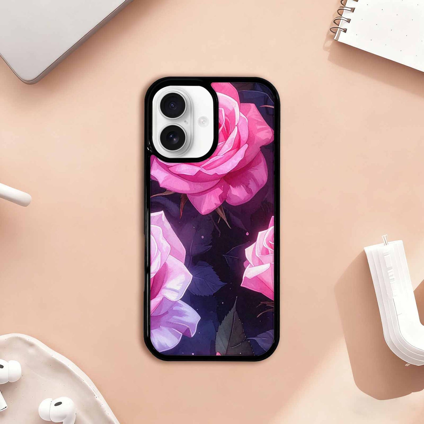 iPhone 17 Case — Watercolor Marble Rose Watercolor Abstract, Custom Print Case Cover