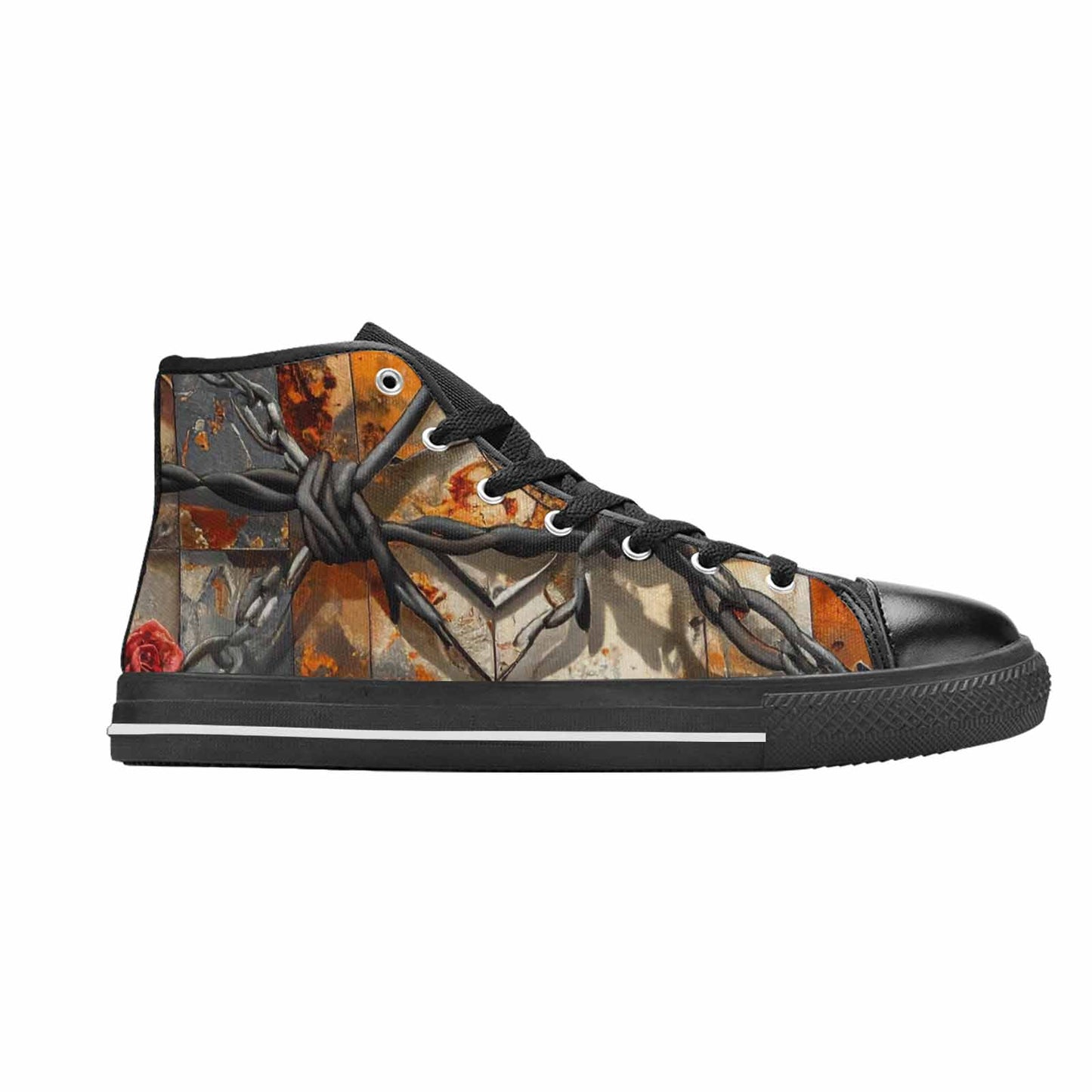 WOMEN'S Barbed Wire Chain High Top Canvas Dreamcore Sneakers
