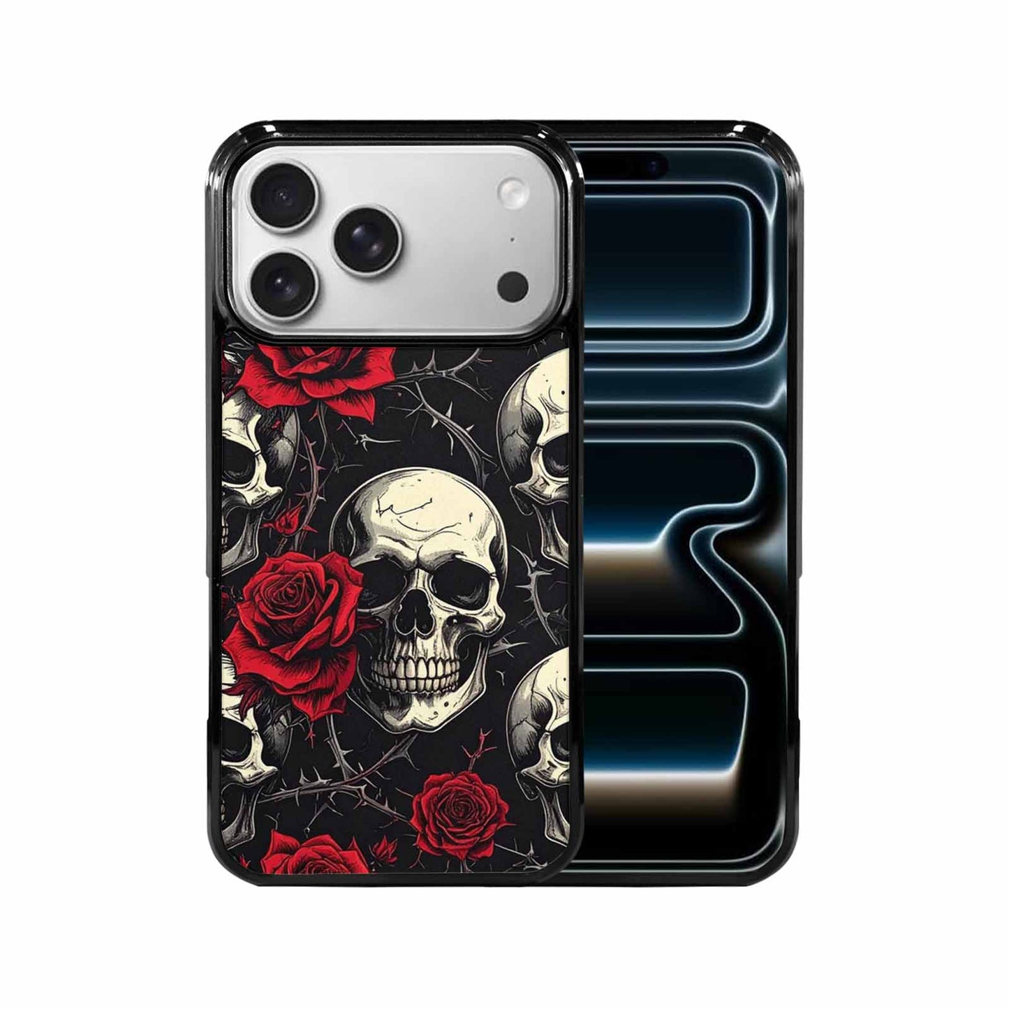 iPhone 17 Pro Max Case — Ornate Gothic Skulls Roses Custom Gothic, Custom Art Phone Cover