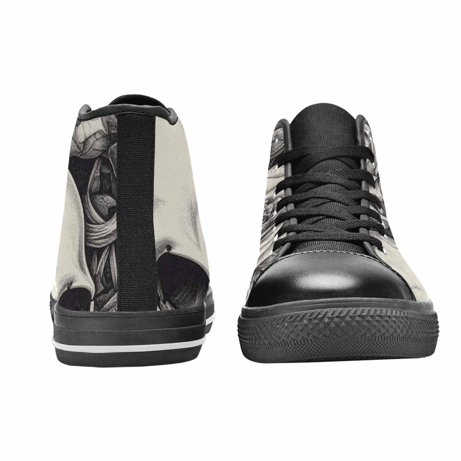 MEN'S Skulls Roses Pen Ink High Top Canvas Dreamcore Sneakers
