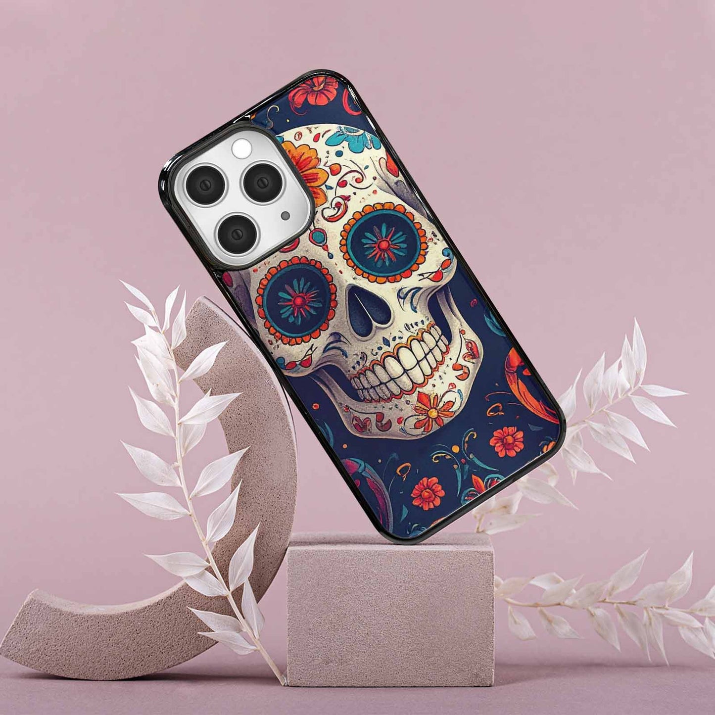 iPhone 15 Pro Max Case — Day Dead Sugar Skull Art 100s, Custom Phone Case