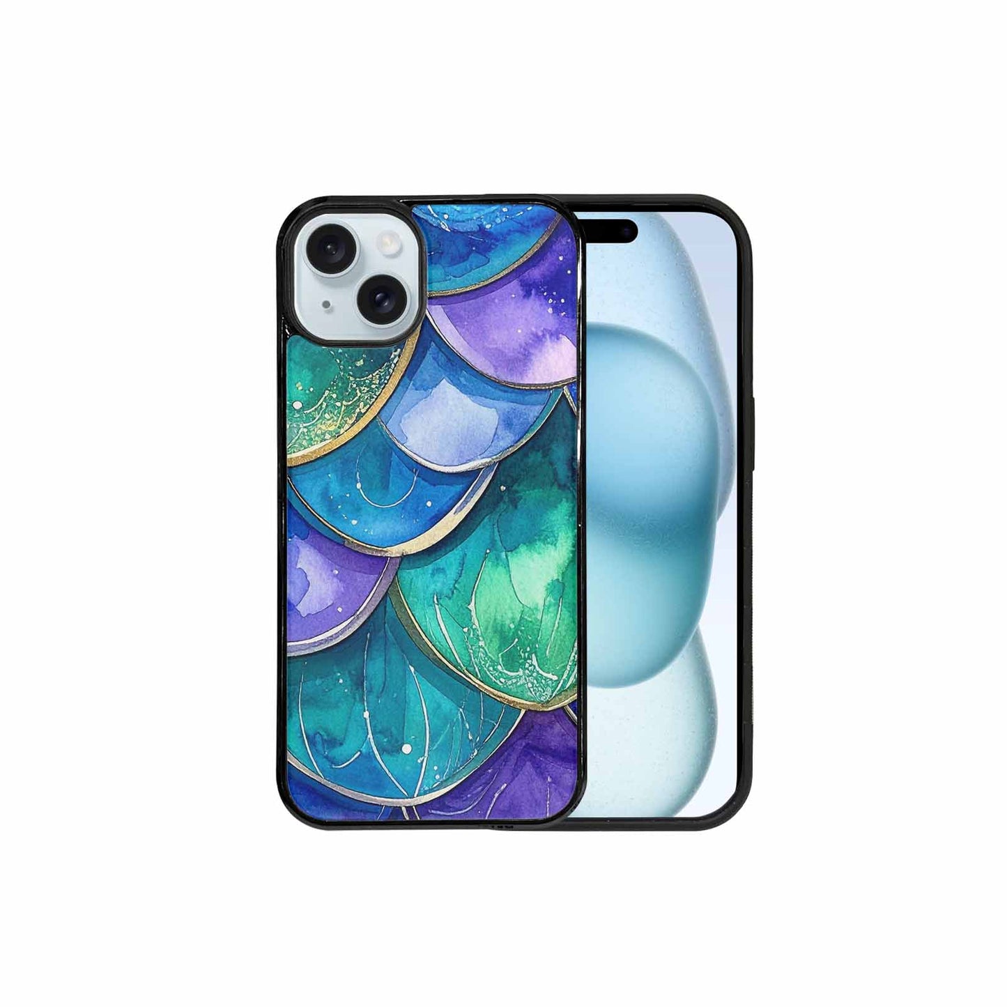iPhone 15 Plus Case — Mermaid Scale Art Pattern, Original Design Phone Case