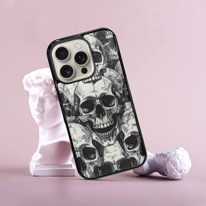 iPhone 16 Pro Case — Tessellated Human Skulls Custom, Original Design Phone Case