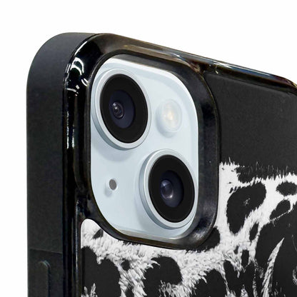 iPhone 15 Plus Case — Leopard Print Black And White Style, Custom Art Phone Cover