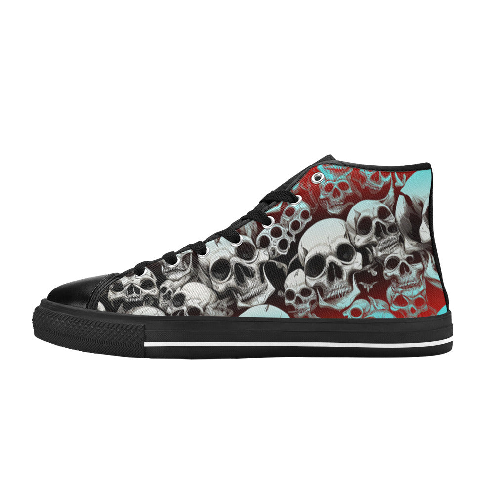 WOMEN'S Skulls Mania Colors High Top Canvas Cottagecore Custom Sneakers