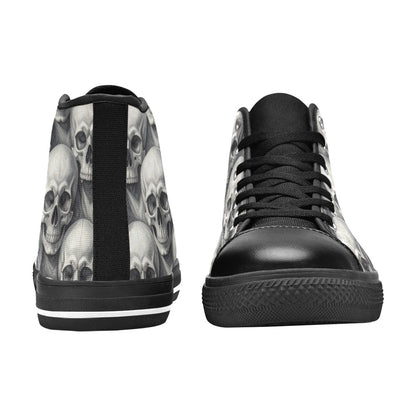 WOMEN'S Hyper Realistic Skull High Top Canvas Vivid Sneakers