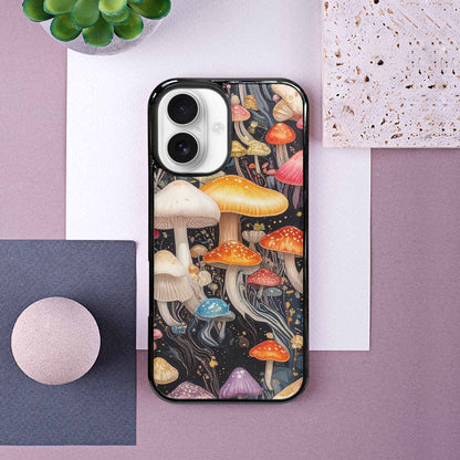 iPhone 16 Case — Mushrooms Pattern Hundreds Of, Custom Print Case Cover