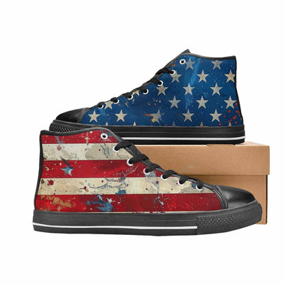 MEN'S American Flag Stars High Top Canvas Y2K Custom Sneakers