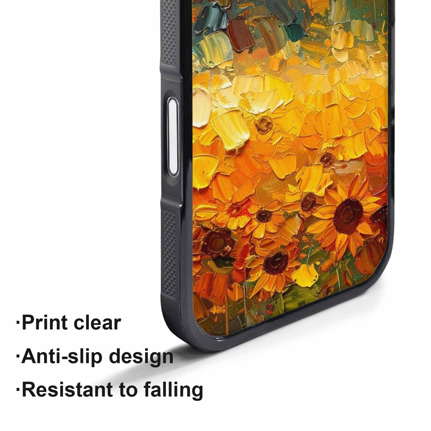 iPhone 17 Pro Case — Impressionist Sunflower Brushstroke Pattern Hundreds Floral, Unique Phone Case Design
