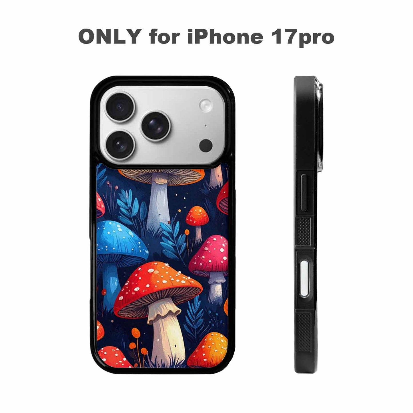 iPhone 17 Pro Case — Vivid Winter Mushroom Seamless Cartoon Cute, Custom Printed Phone Case