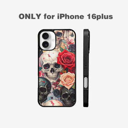 iPhone 16 Plus Case — Skulls And Roses Skulls And Roses, Custom Phone Case