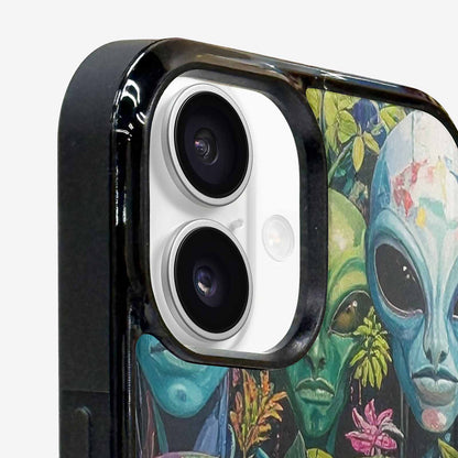 iPhone 16 Plus Case — Aliens Pattern Hundreds Of Sma Cbj, Custom Made Phone Cover
