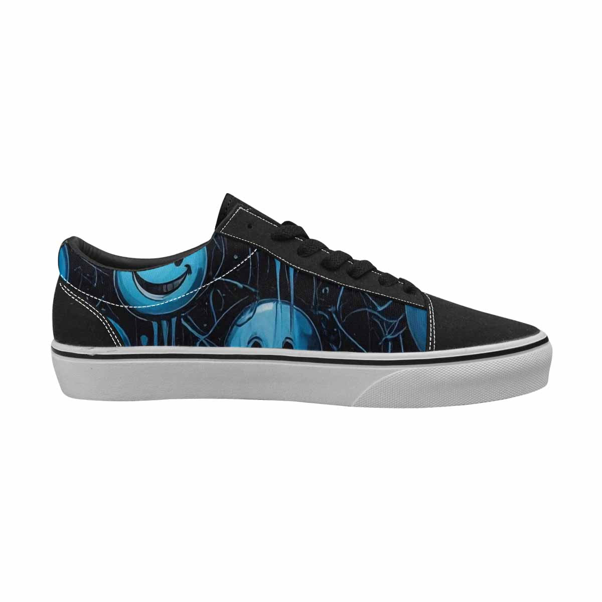 WOMEN'S Melting Moon Smiley Lace-Up Canvas Grunge Shoes