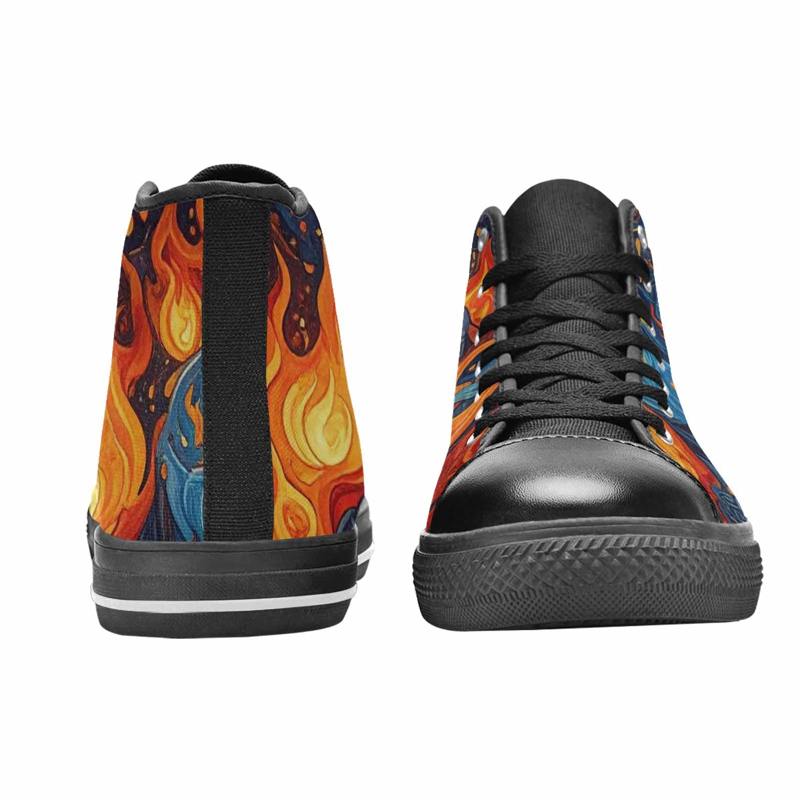 MEN'S Fire Flame High Top Canvas Cottagecore Shoes