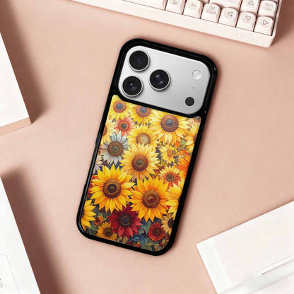 iPhone 17 Pro Case — Full Color Vibrant Sunflower Burst Floral, Custom Printed Phone Case