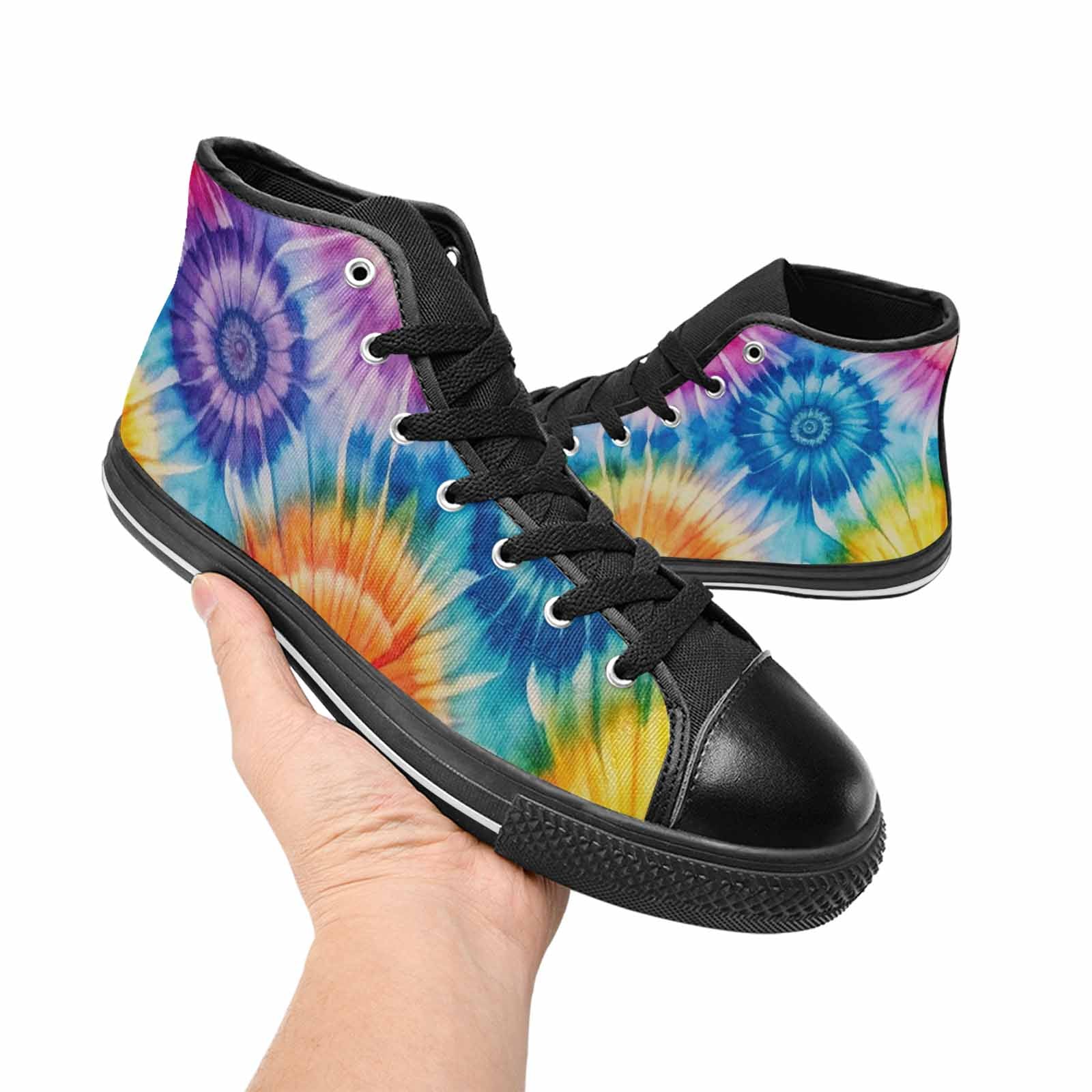 MEN'S Tie Dye Swirl High Top Canvas Dreamcore Custom Shoes