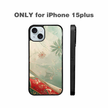 iPhone 15 Plus Case — Christmas Wrapping Paper Pattern Art Wallpaper, Custom Made Phone Cover
