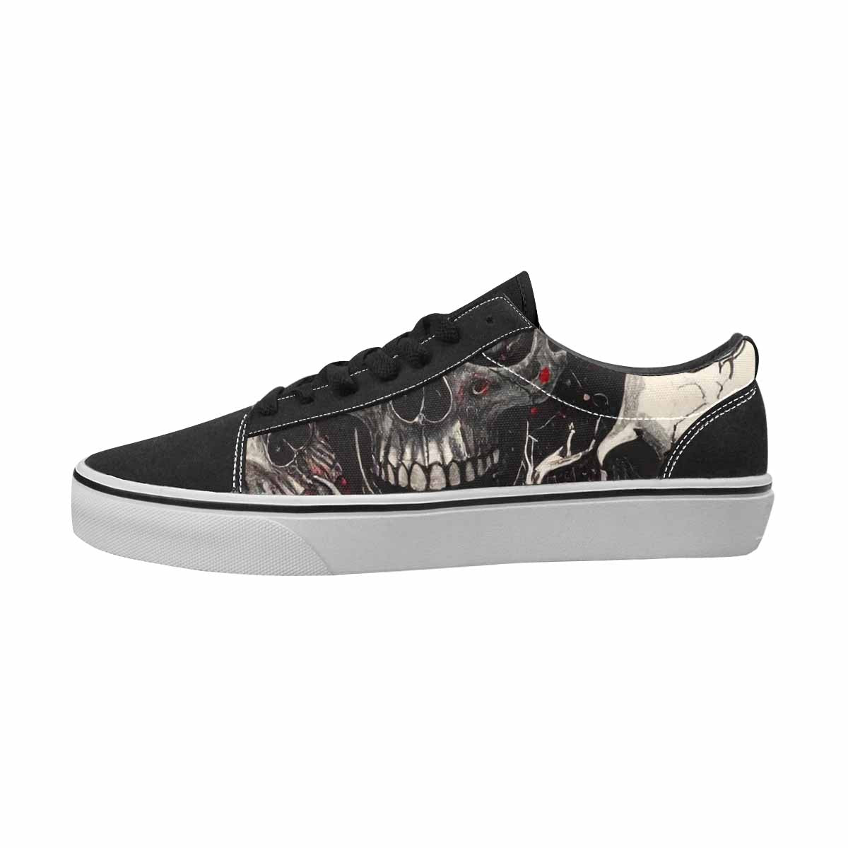 WOMEN'S Skulls Black & Red Ink Canvas Personalized Y2K Custom Canvas Shoes