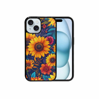 iPhone 15 Case — Sunflower Skulls Print Custom, Custom Made Phone Cover