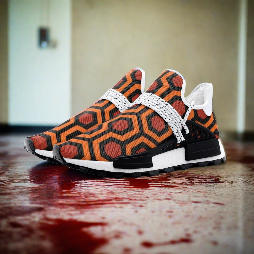 Aztec Crimson Black Wearable Bold Art - Freaky Shoes | Custom Art Sneakers