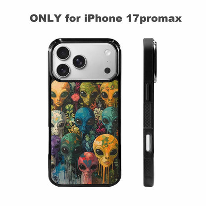 iPhone 17 Pro Max Case — Aliens Pattern Hundreds Of Alien Scifi, Unique Phone Case Design