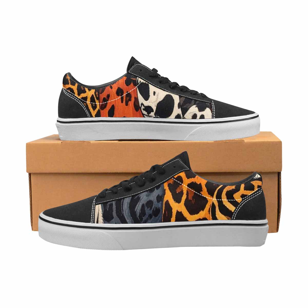 WOMEN'S Animal Print Canvas Lace-Up Wallpaper Art Sneakers