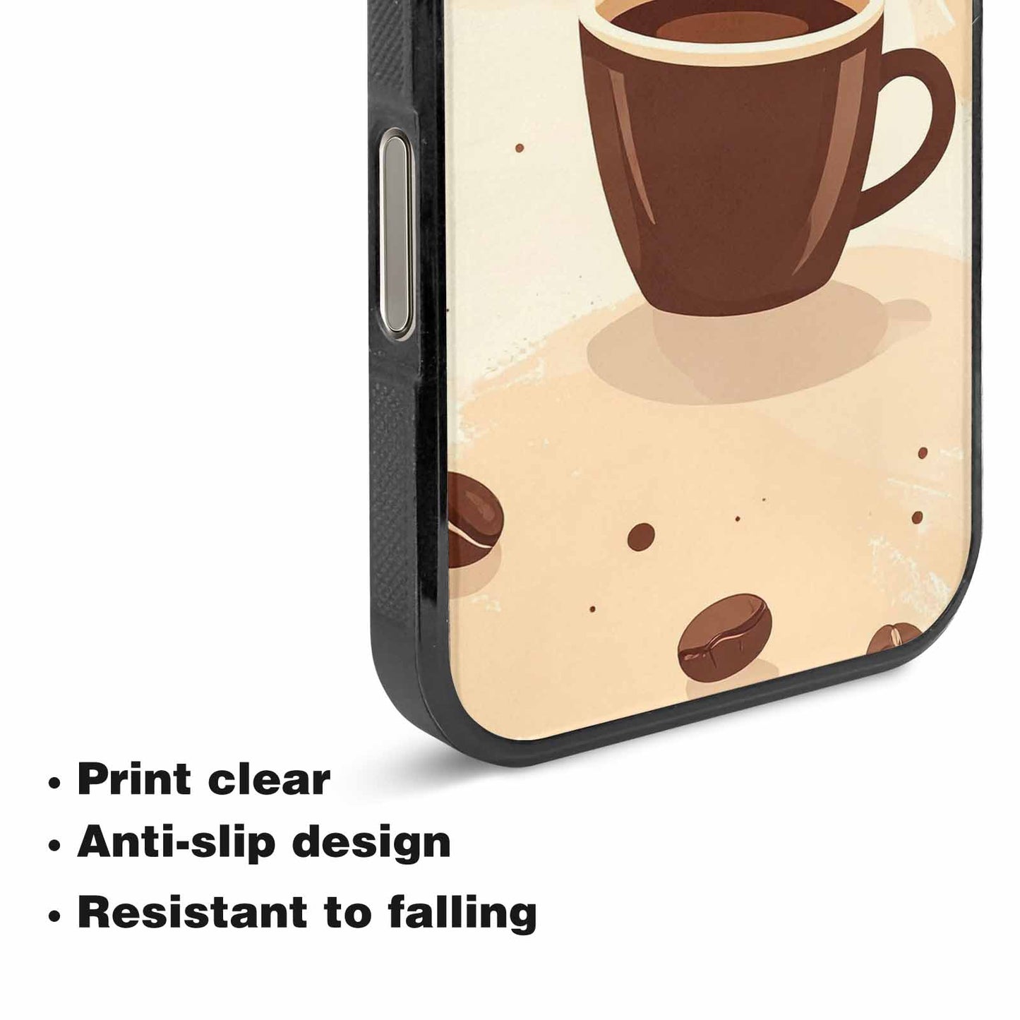 iPhone 16 Pro Case — Coffee Cup And Bean Pattern Seamless, Custom Made Phone Cover