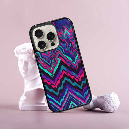 iPhone 16 Pro Case — Psychedelic Chevron Vortex, Custom Printed Phone Case