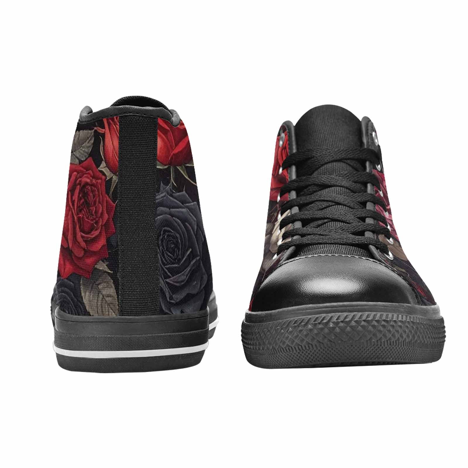 MEN'S Black Gothic Rose High Top Canvas Dreamcore Custom Shoes
