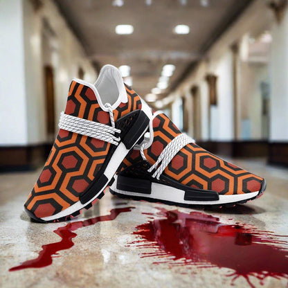 Aztec Crimson Black Wearable Bold Art - Freaky Shoes | Custom Art Sneakers