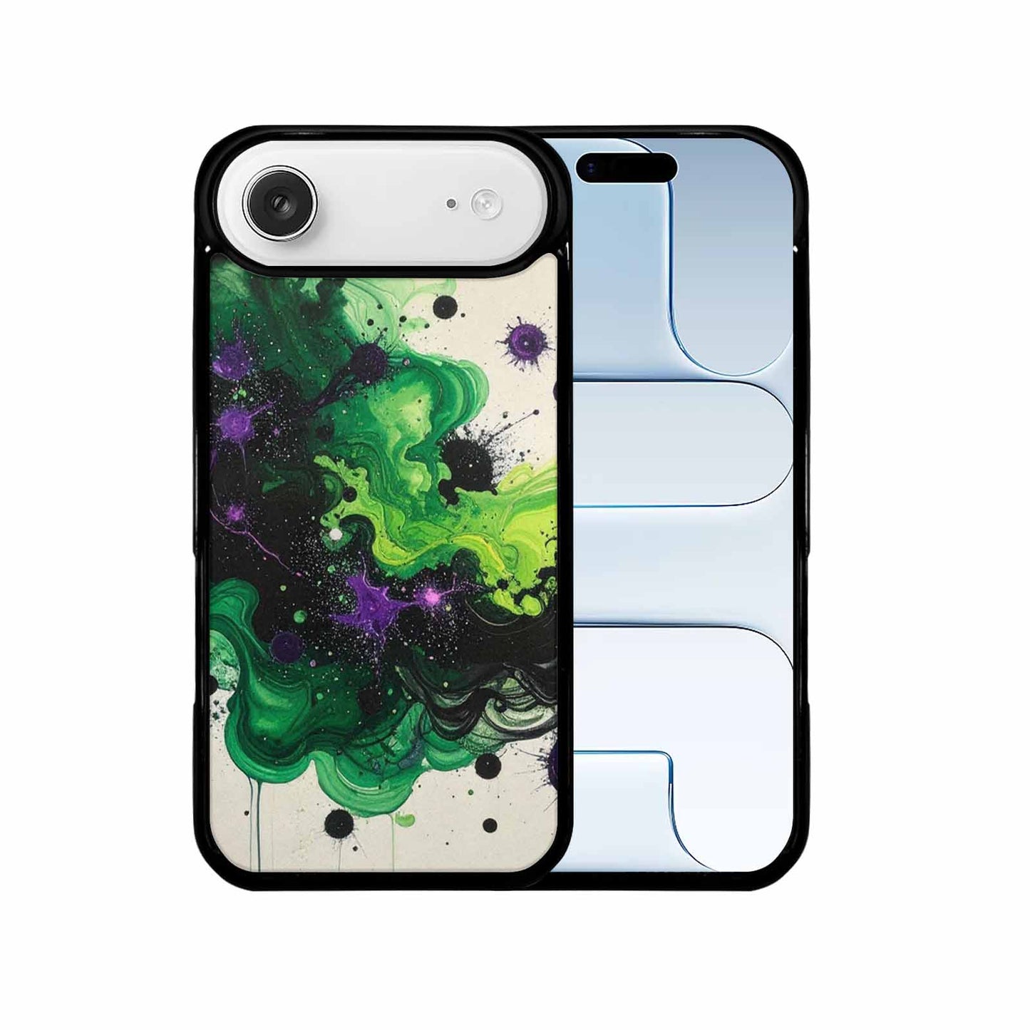 iPhone 17 Air Case — Black Green Ink Galaxy Nebula Galaxy, Unique Phone Case Design
