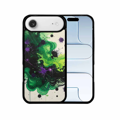 iPhone 17 Air Case — Black Green Ink Galaxy Nebula Galaxy, Unique Phone Case Design
