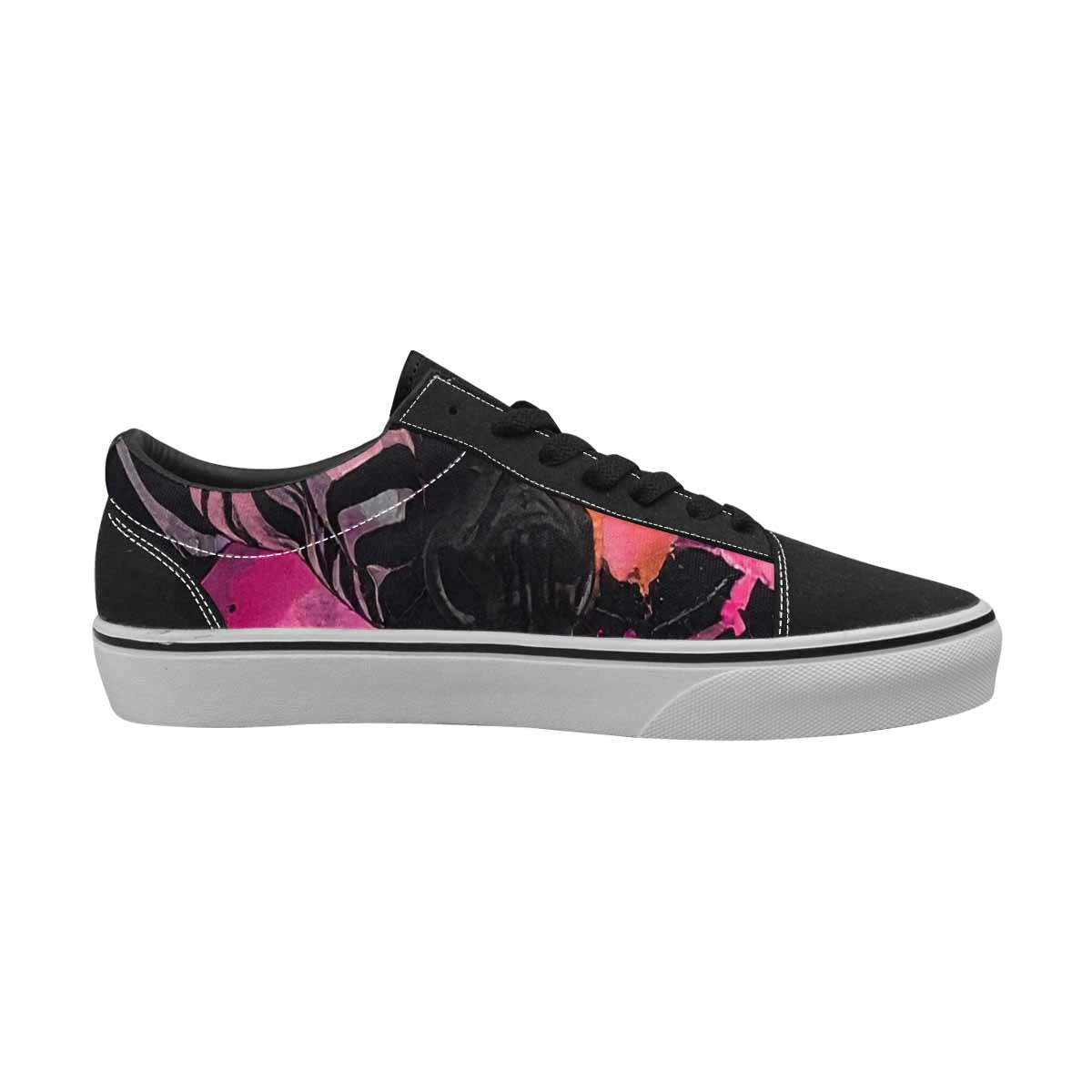 WOMEN'S Zebra Stripe Burst Lace-Up Canvas Grunge Shoes