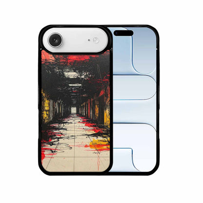 iPhone 17 Air Case — Black Red Ink Liminal Space Galaxy, Custom Art Phone Cover