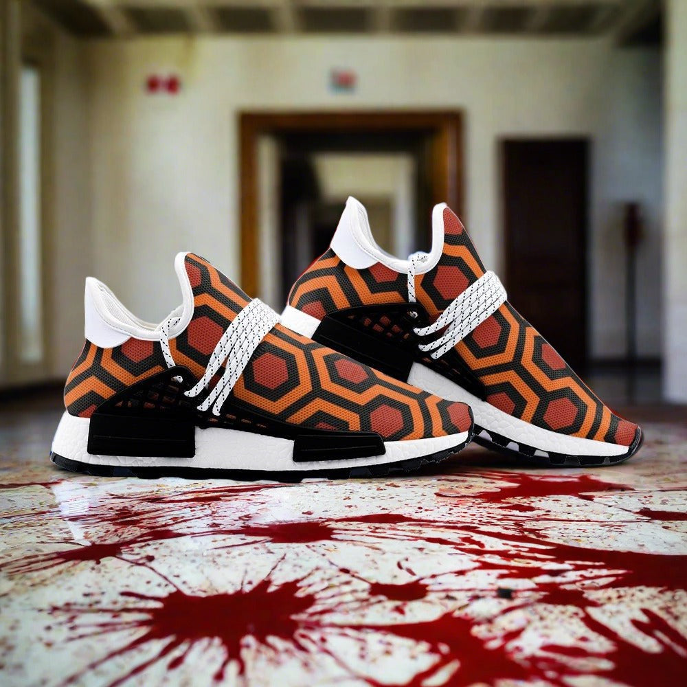 Aztec Crimson Black Wearable Bold Art - Freaky Shoes | Custom Art Sneakers