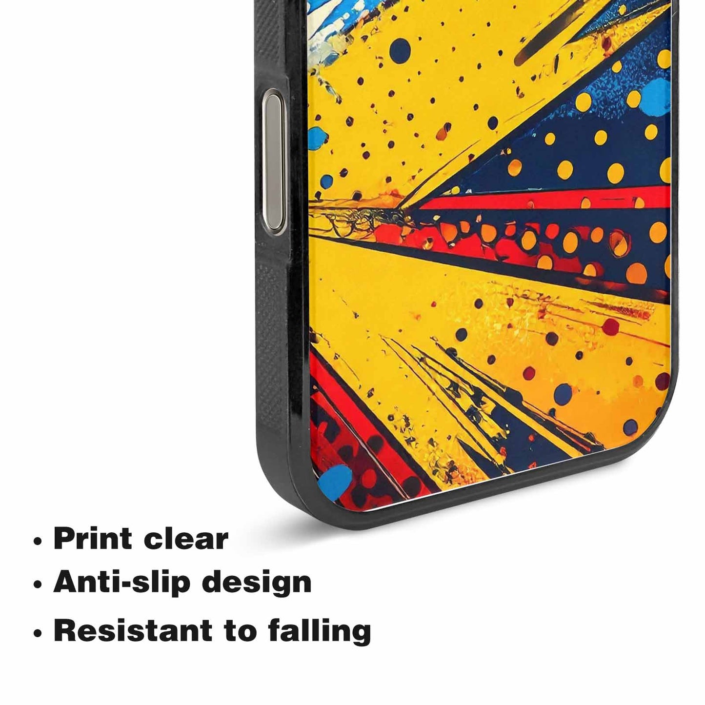 iPhone 15 Pro Max Case — Comic Halftone Comic Bursts Pattern Hundreds, Custom Phone Case