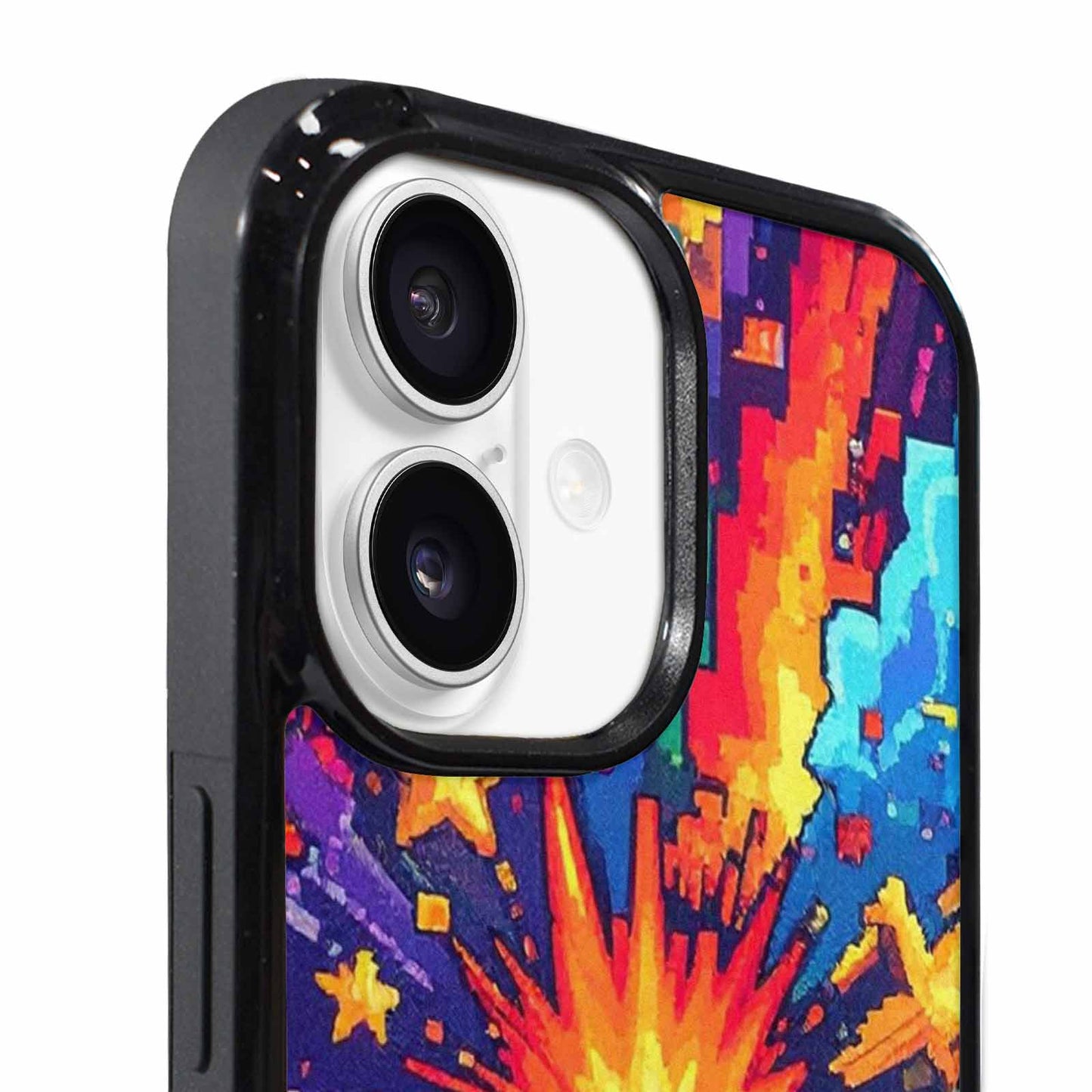 iPhone 17 Case — Pixel Art Bit Burst Original Art, Unique Phone Case Design