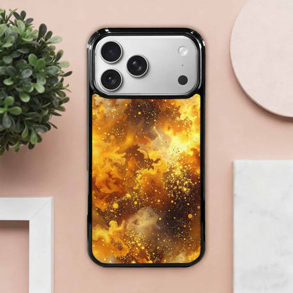 iPhone 17 Pro Max Case — Galaxy Art Golden Cosmic Galaxy Space, Custom Printed Phone Case