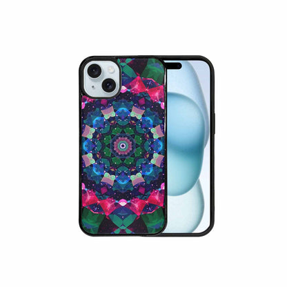 iPhone 15 Plus Case — Crystal Mandala Art Seamless Pattern Vibrant, Custom Made Phone Cover